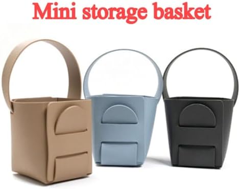 Mini Storage Basket 2 Pcs Foldable Leather Dry Flower Organizer