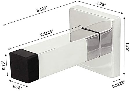 Nuk3y Modern Square Door Stop and Coat Hook 2 Pack