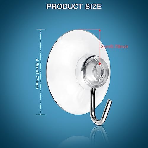 Mudder Suction Cup Hooks with Metal Hooks - 50 Pieces 45 mm