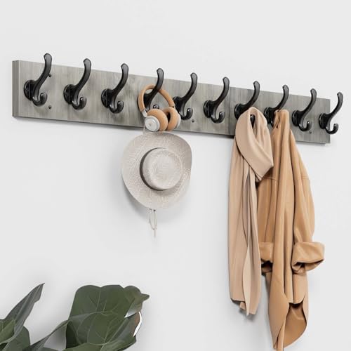 Tatub 386 Inch Farmhouse Coat Rack with 10 Hooks