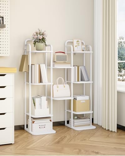 6 Tiers Vertical Shoe Rack Narrow Design Adjustable Shelves Corner Organizer for Small Spaces White SR04213W