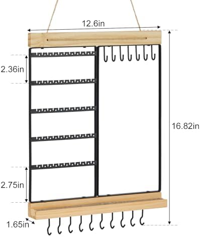Feyejade 5-Tier Wall Jewelry Organizer Black