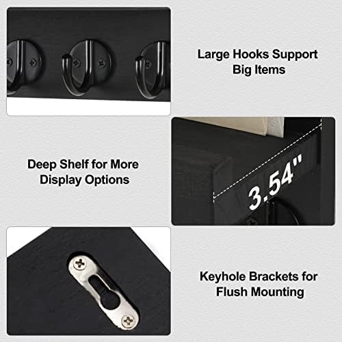 Lwenki Key Holder with Wall Shelf and Hooks