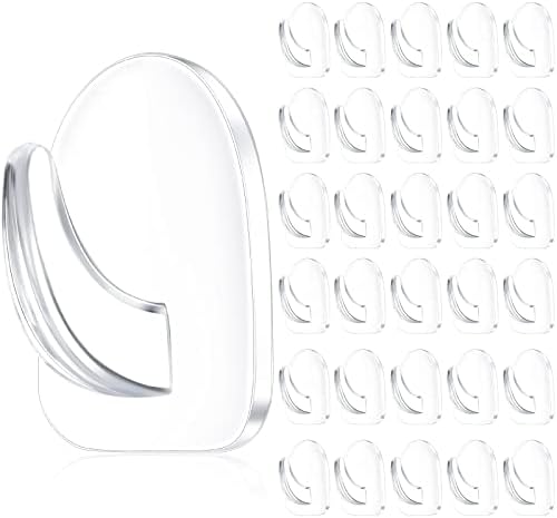 Queekay 30 Piece Clear Adhesive Wall Hooks Set