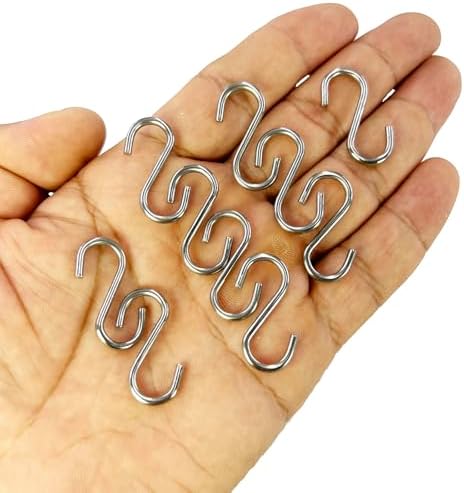 200Pcs Mini S Hook 1 Inch Stainless Steel Hanger Ornament DIY Kit