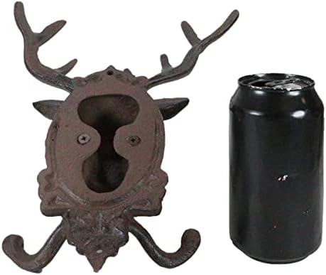 Ebros Cast Iron Stag Antlers Wall Double Hooks Decor
