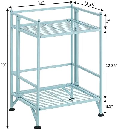 Convenience Concepts Xtra Storage Shelves - 2 Tier Folding Metal Organizer for Home Use