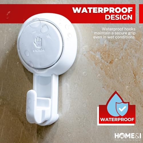 HOMEI Suction Cup Hooks 2 Pack Heavy Duty