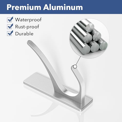 Self-Adhesive Heavy Duty Stainless Coat Hooks 10-Pack Silver