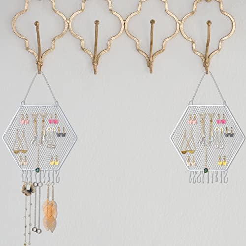 Jetec 2 Pcs Diamond Grid Earring Wall Holder