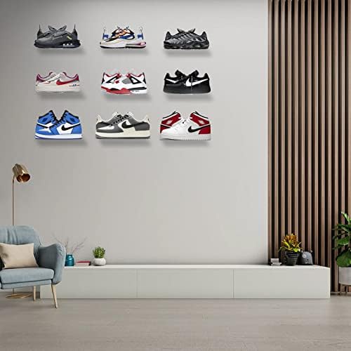 6 PCS Acrylic Floating Shoe Rack Wall Mount Organizer