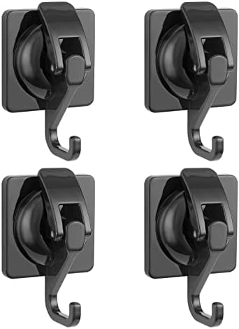 Suction Cup Wreath Hanger 2Pack Black Heavy Duty Window Waterproof Shower Hooks for Bathroom Towel Glass Door Camper