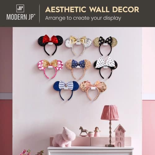 Modern JP Adhesive Hooks for Disney Ears 8-Pack - USA Patented White