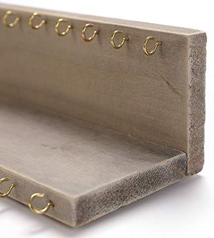 BYHER Wall Mounted Jewelry Organizer with 24 Hooks
