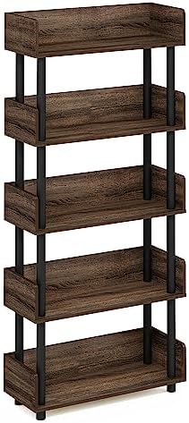 Furinno 5-Tier Toolless Display Rack Walnut