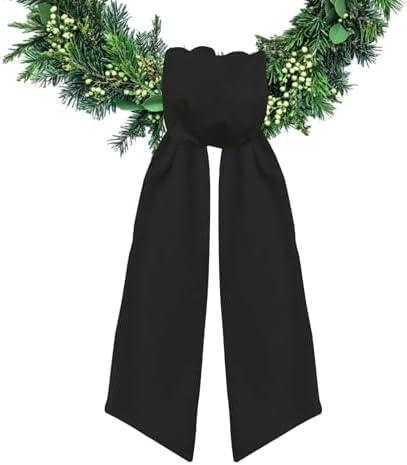 Black Wreath Sash for Front Door Decor