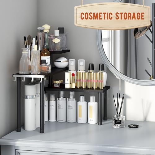 GHWIE 3 Tier Corner Shelf Organizer Black