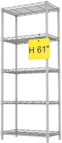 HOMEFORT 5-Tier Metal Storage Shelving Unit in Grey