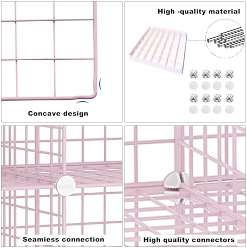 CAHOME Wire Cube Storage 12 Units Pink