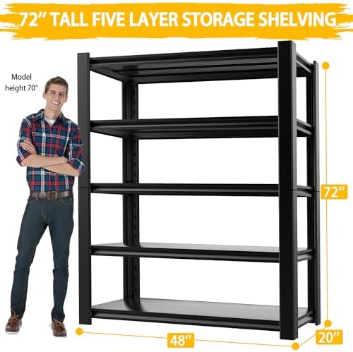 3020LBS Heavy Duty 5-Tier Metal Shelving Unit