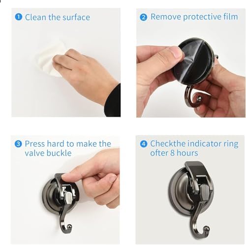 Suction Shower Hooks 2 Pack Strong Grip Wreath Hanger