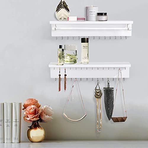 ZGZD White Hanging Jewelry Organizers Set of 2