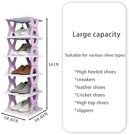 Collapsible Shoe Rack Organizer 6 Tiers Space Saving