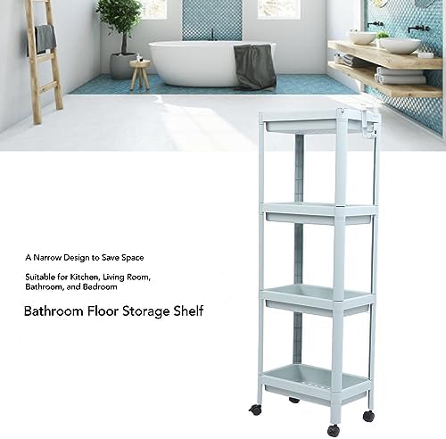 Bathroom Floor Storage Shelf 4 Tier With Wheels