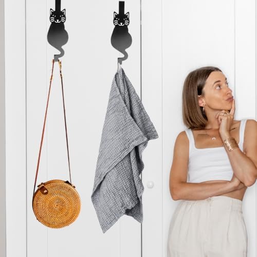 Evelots Over The Door Cat Hooks 2 Pack