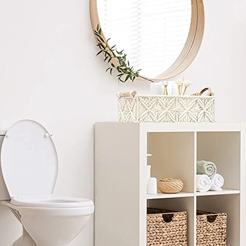 HOSROOME Woven Macrame Storage Baskets Set of 2
