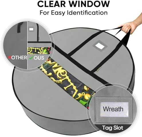 BALEINE Premium Wreath Container with 75ft Storage Bag