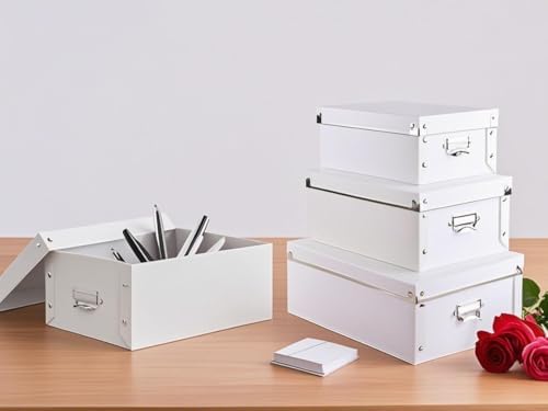 XUCHUN Decorative Storage Box Set of 3 with Waterproof Lids