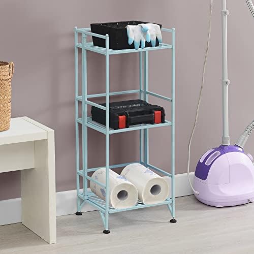 Convenience Concepts Xtra Storage Shelves - 3-Tier Folding Metal Shelves for Modern Home Use
