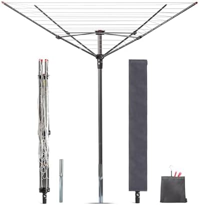 STORAGE MANIAC Outdoor Umbrella Drying Rack with 12 Lines and 164 Feet Drying Space