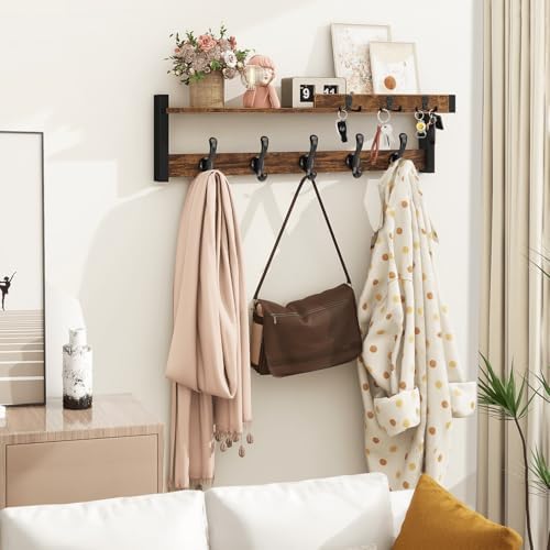 Homode Wall Mount Coat Rack with Shelf and Hooks