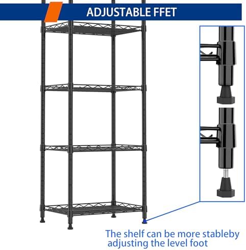REGILLER 6-Way Adjustable Steel Shelving Unit Black
