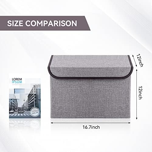 Large 42 Quarts Collapsible Storage Bins with Lids 3-Pack