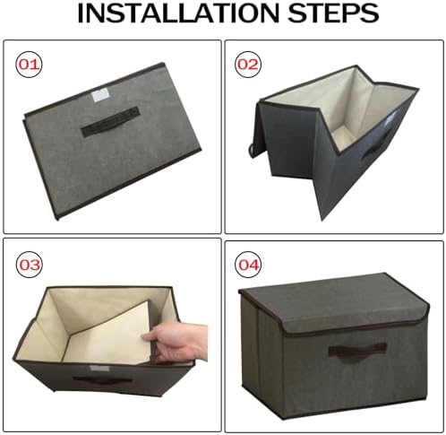 4Pack Large Storage Bins with Lid Grey