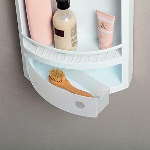 Corner Shelf with Drawer White One Size