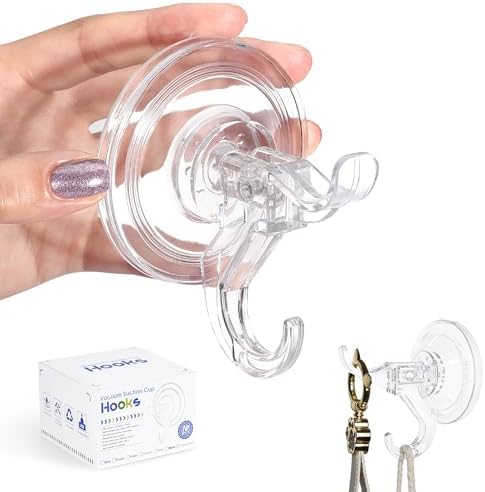 ANDGOO 10 Pack Suction Cup Hooks for Shower Front Door and Kitchen