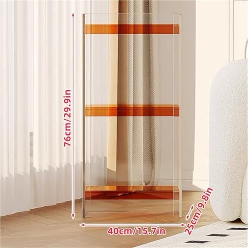 3-Tier Acrylic Bookshelf for Small Spaces Orange
