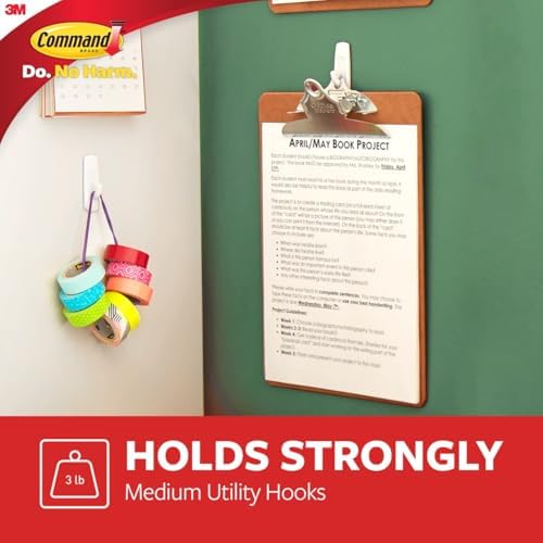 Command Medium Utility Hooks with Adhesive Strips