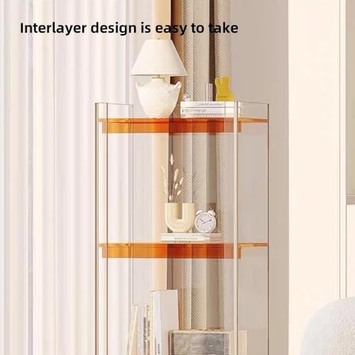 3-Tier Acrylic Bookshelf for Small Spaces Orange