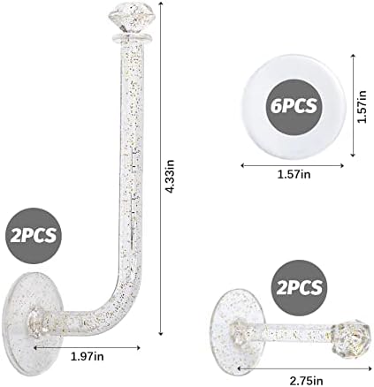 4pcs Clear Glitter Scrunchie Holder Organizer for Hair Accessories