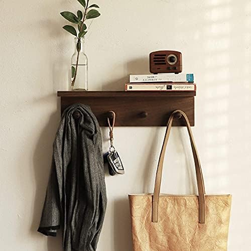 XAOMLP Walnut Finish Wall-Mounted Coat Rack