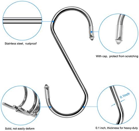 18 Pack S Shaped Heavy Duty Hooks for Kitchen Bathroom Garage Bedroom Garden