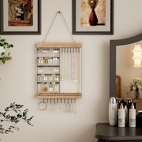 Feyejade 5-Tier Wall Jewelry Organizer Black