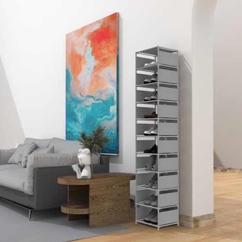 Vertical Shoe Rack with 10 Tiers for Small Spaces