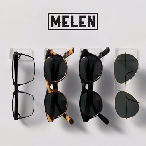 MELEN Adhesive Sunglass Wall Organizer 8-Pack - Clear