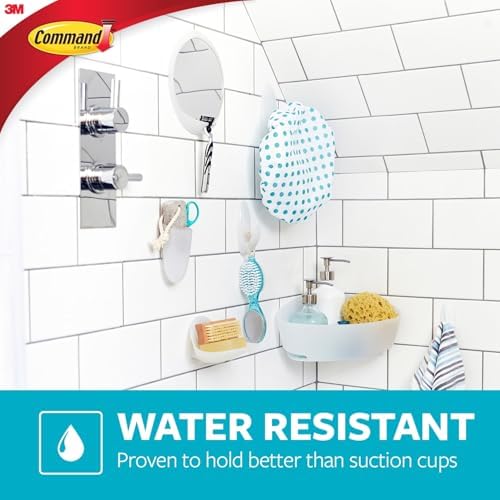 Command Designer Bath Hook Large White 1-Hook for Dorm Organization